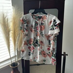 Liz Claiborne Career Floral Blouse (L)
